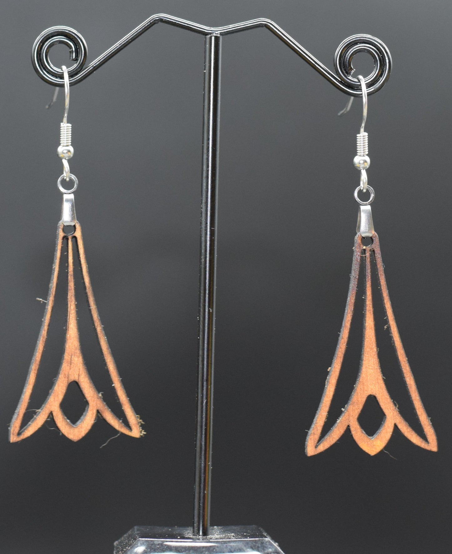 60mm Wooden Chandelier Earrings on Stainless Steel Hooks