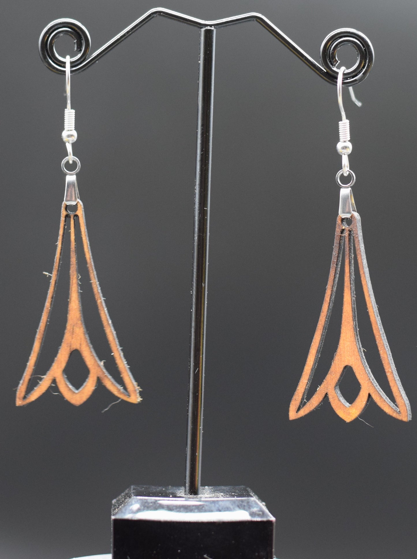 60mm Wooden Chandelier Earrings on Stainless Steel Hooks