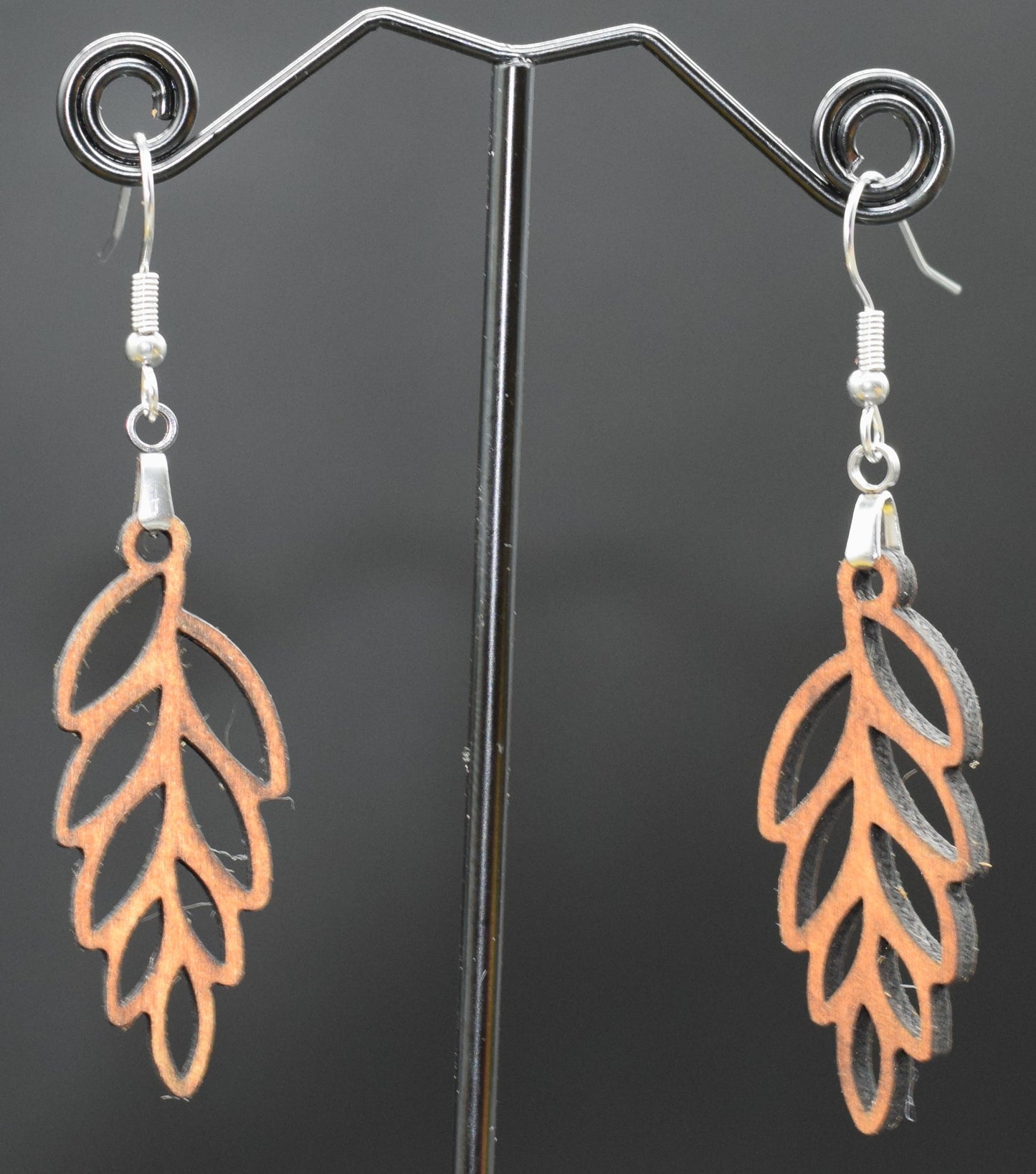 45mm Wooden Oak Vineyard Earrings on Stainless Steel Hooks