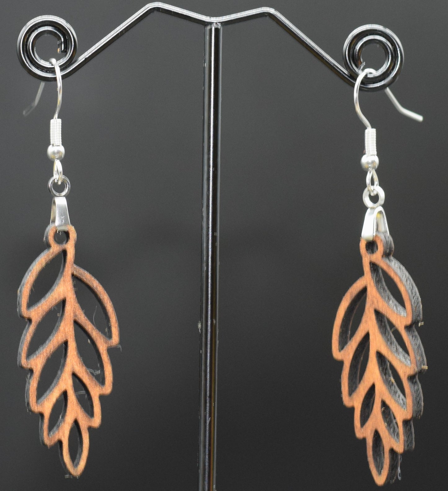 45mm Wooden Oak Vineyard Earrings on Stainless Steel Hooks