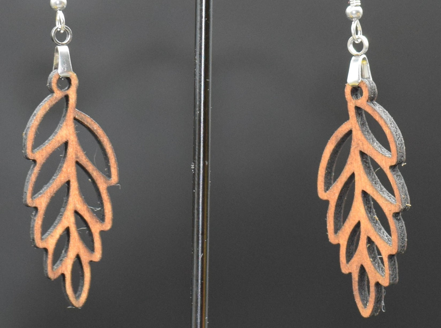 45mm Wooden Oak Vineyard Earrings on Stainless Steel Hooks