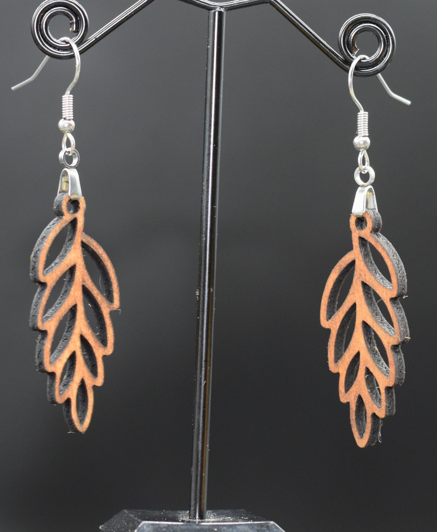 45mm Wooden Oak Vineyard Earrings on Stainless Steel Hooks