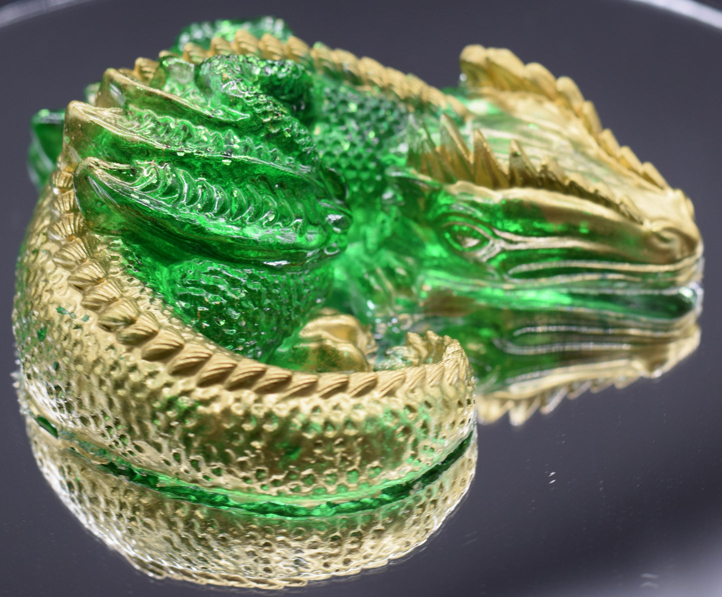 Green Dragon with Gold Spine and Claws