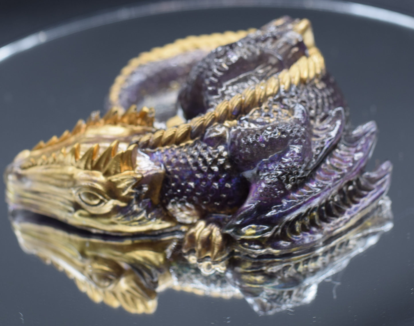Purple Dragon with Gold Spine and Claws