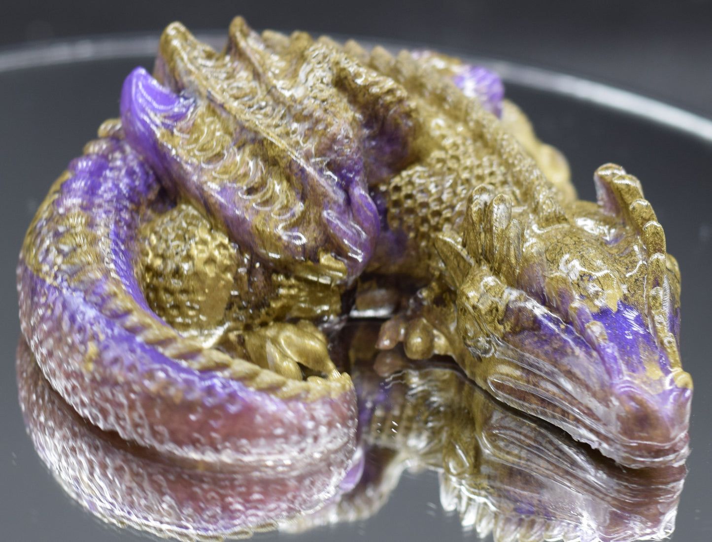 Purple and Pink Dragon with Gold Spine and Claws