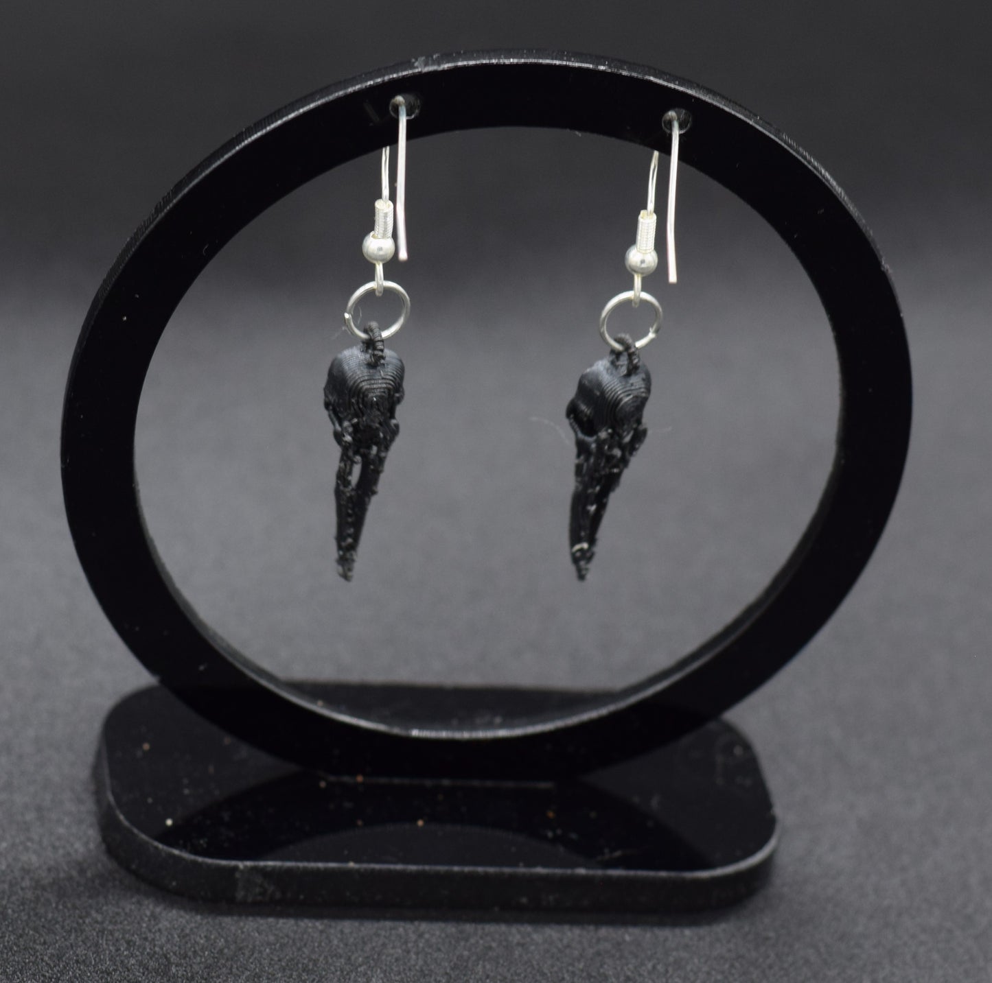Black Raven Skull Earrings