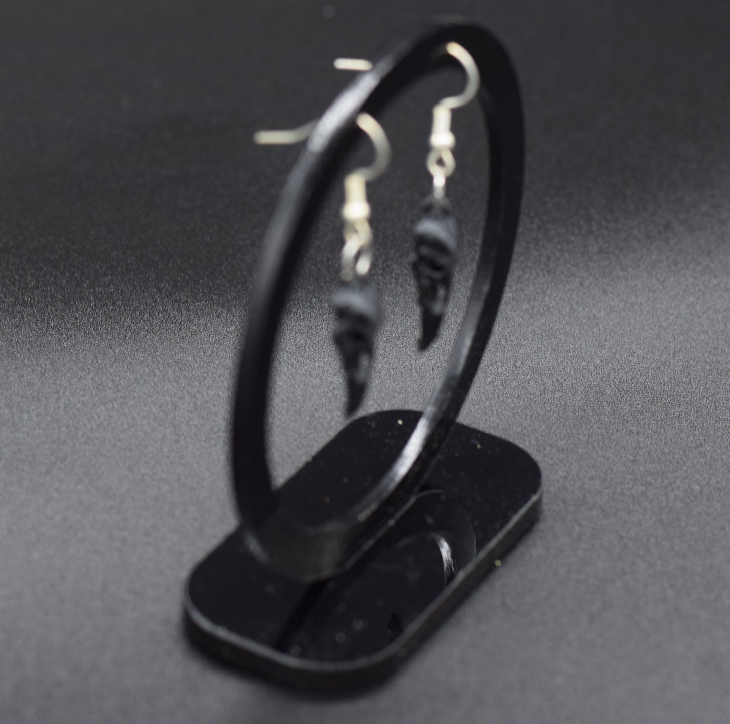 Black Raven Skull Earrings