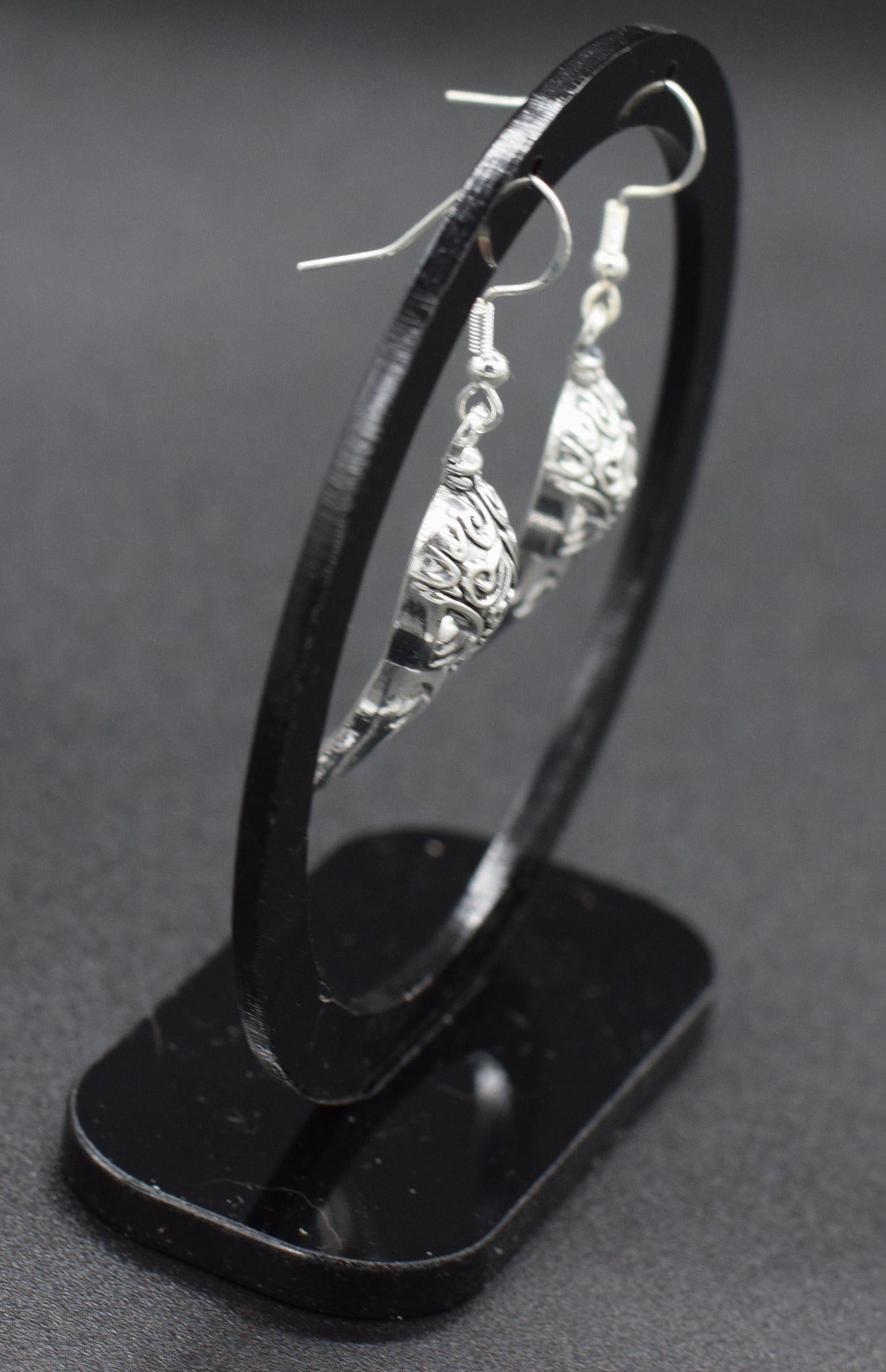 Metal Raven Skull Earrings