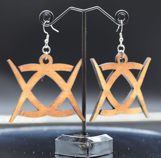 45mm Wooden Earring on Stainless Steel Hook