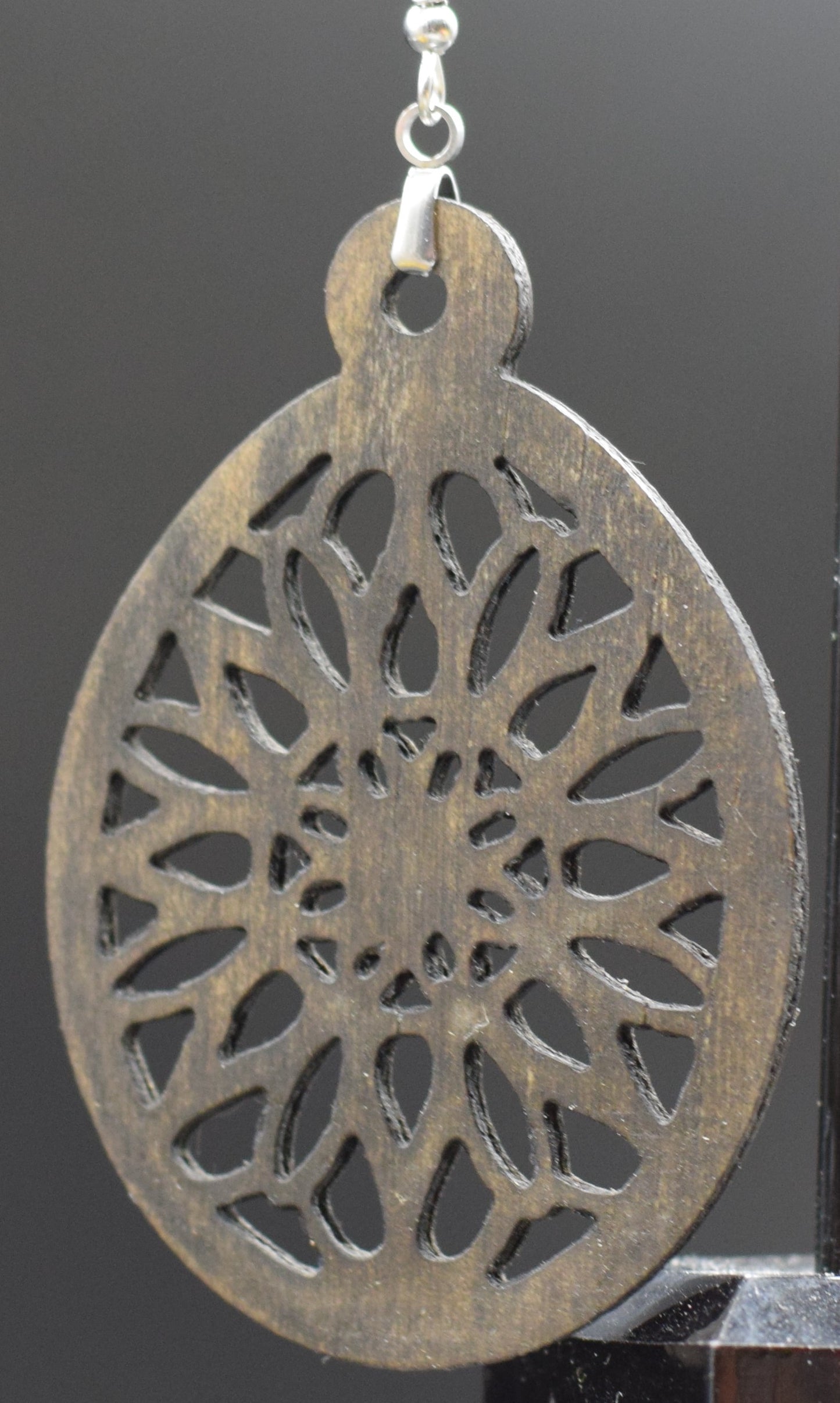 65mm Wooden Dreamcatcher Earrings on Stainless Steel Hooks