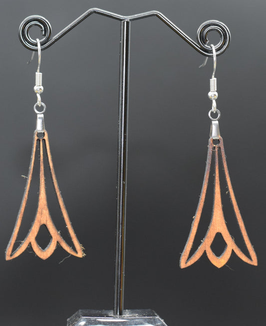 60mm Wooden Chandelier Earrings on Stainless Steel Hooks
