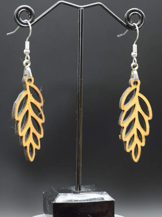45mm Wooden Vineyard Earrings on Stainless Steel Hooks