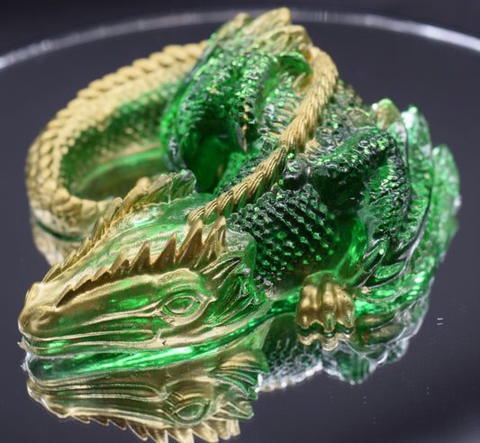 Green Dragon with Gold Spine and Claws