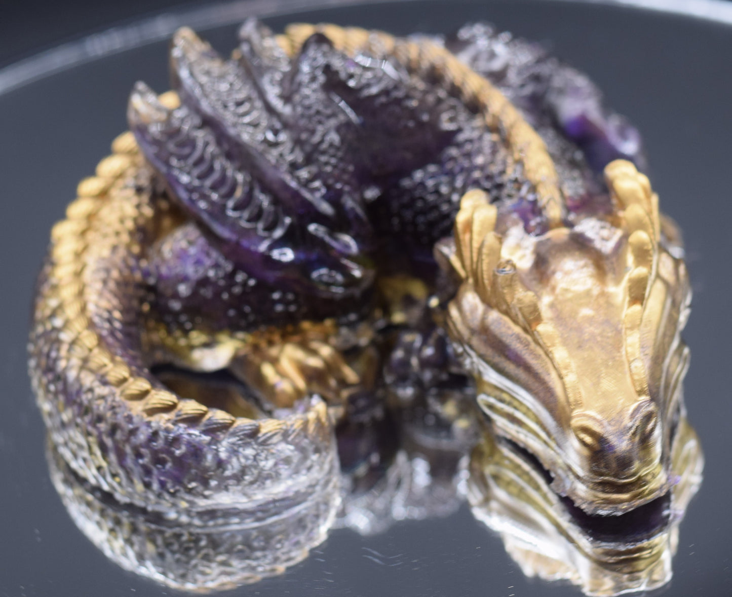 Purple Dragon with Gold Spine and Claws