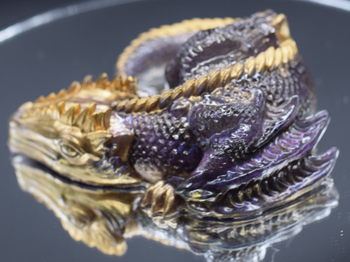 Purple Dragon with Gold Spine and Claws