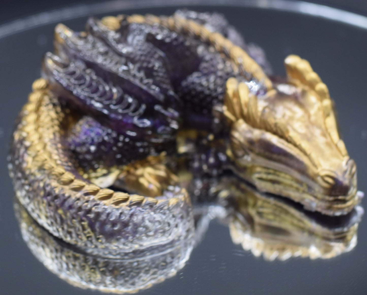 Purple Dragon with Gold Spine and Claws