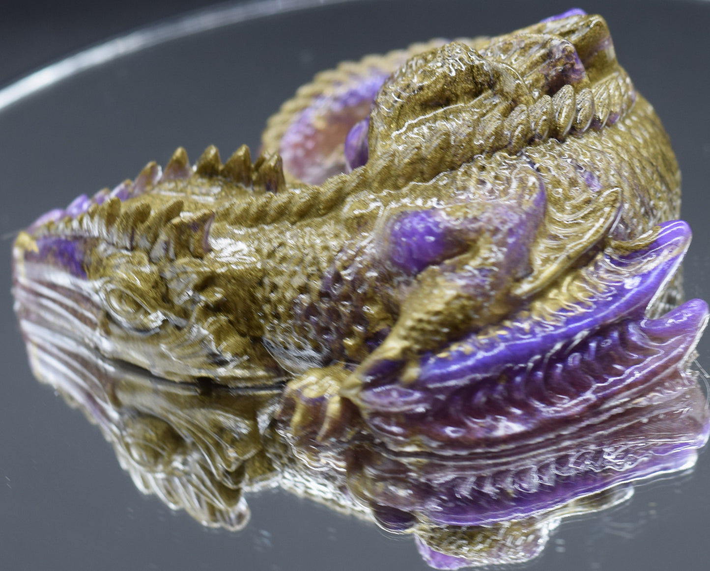 Purple and Pink Dragon with Gold Spine and Claws