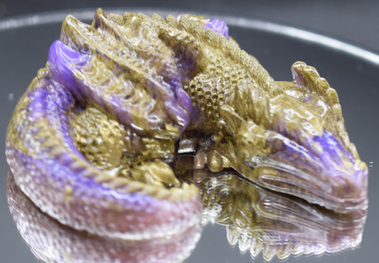 Purple and Pink Dragon with Gold Spine and Claws