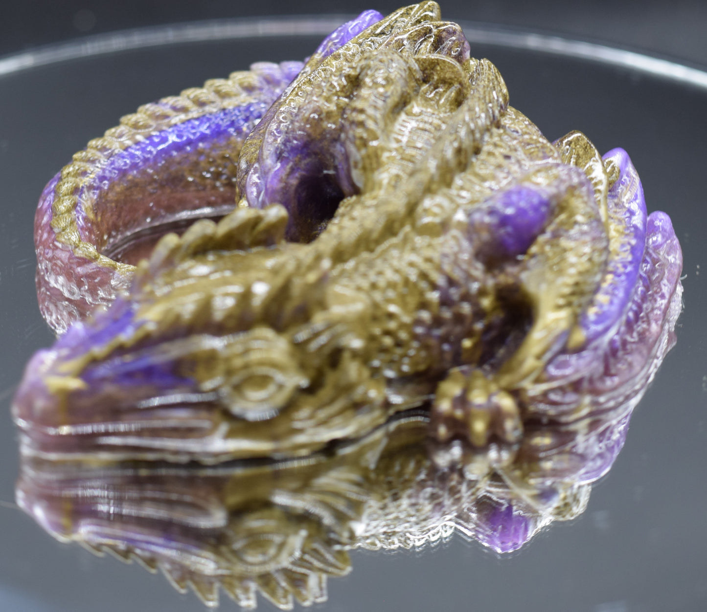 Purple and Pink Dragon with Gold Spine and Claws