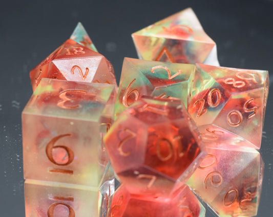 7pc Fae Wilds Sharp Edge Hand Made Resin Dice Set