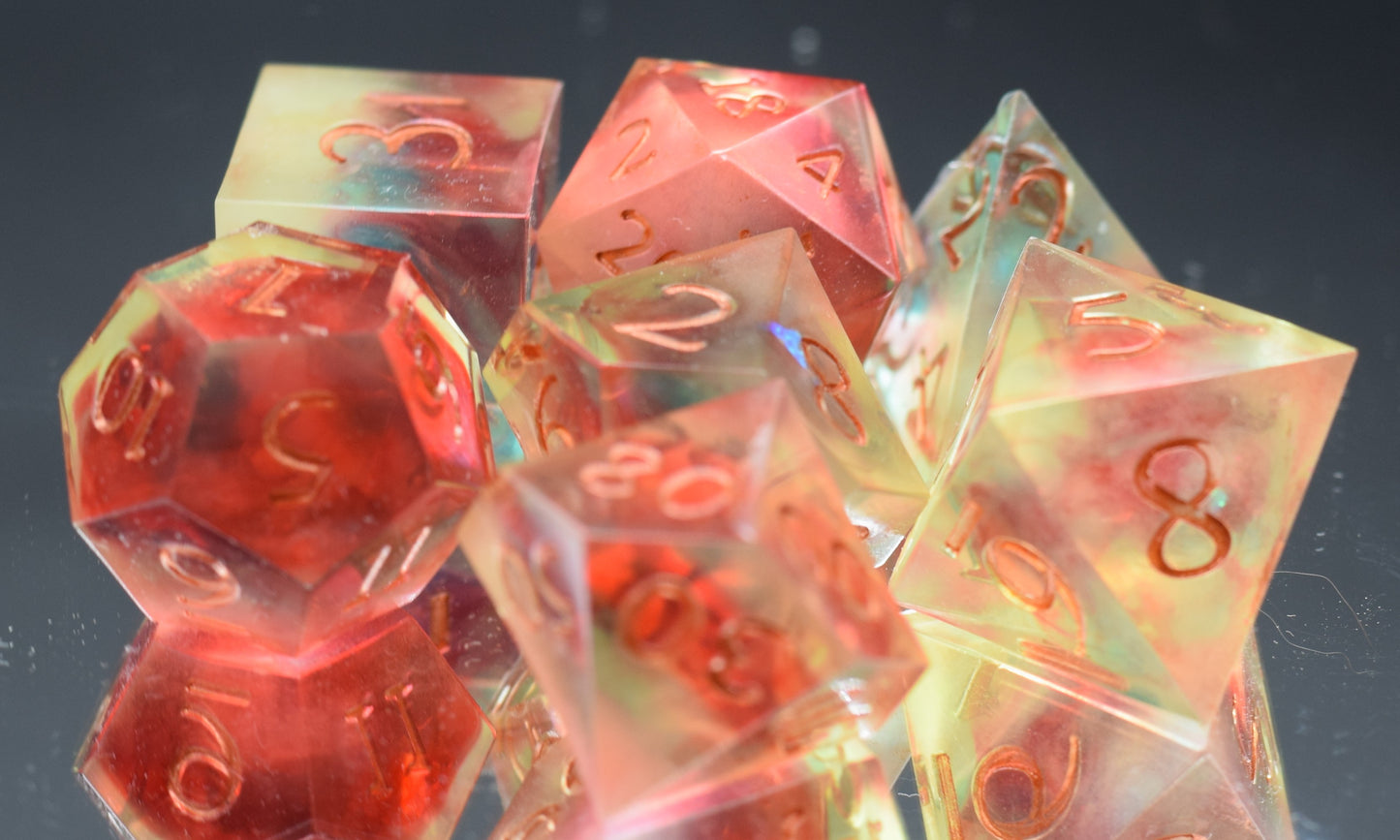 7pc Fae Wilds Sharp Edge Hand Made Resin Dice Set