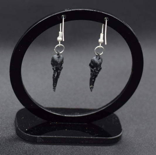 Black Raven Skull Earrings