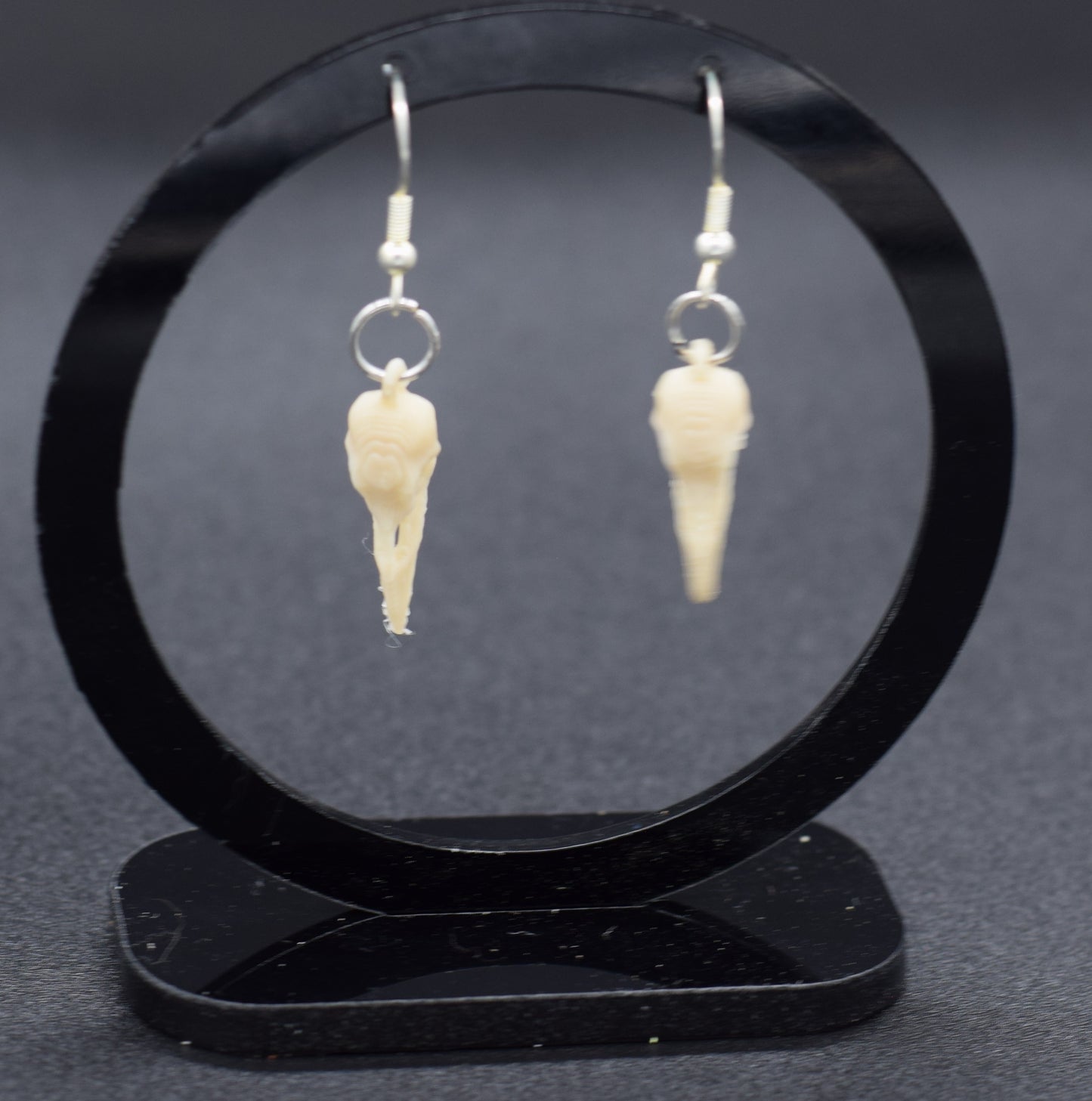Bone Raven Skull Earrings