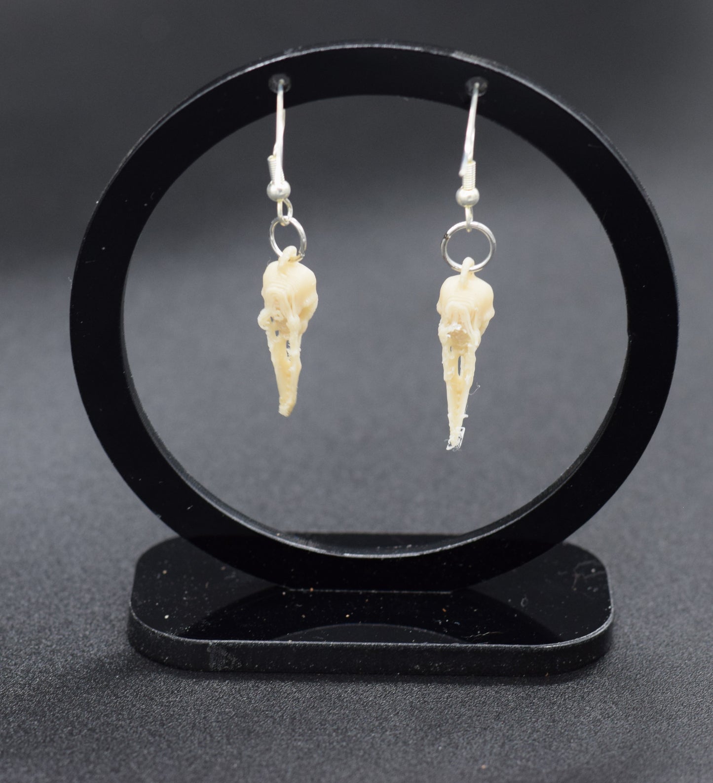 Bone Raven Skull Earrings